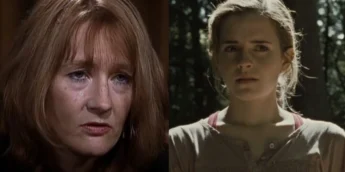 J.K. Rowling, criadora de Harry Potter, e Emma Watson, a Hermione