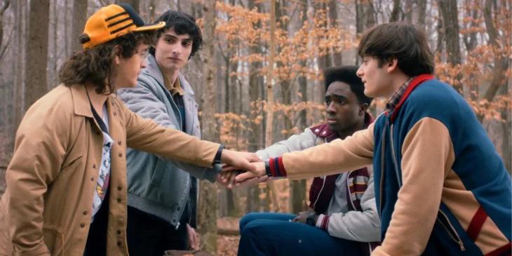 Mike, Dustin, Lucas e Will na 5ª temporada de Stranger THings