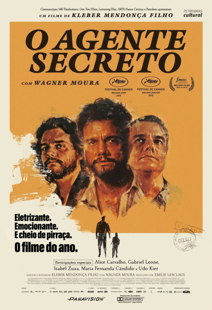 O Agente Secreto ganha pôster oficial incrível com as diferentes faces de Wagner Moura