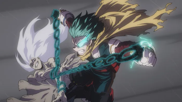 Deku vs. Shigaraki em cena do Episódio 161 de My Hero Academia