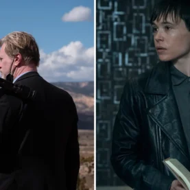 Christopher Nolan, diretor de A Odisseia, e Elliot Page