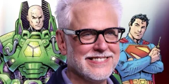 James Gunn e personagens principais de Homem do Amanhã