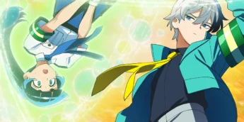 Meguru Chojo e Nao Ippongi em arte promocional de Super Psychic Policeman Chojo