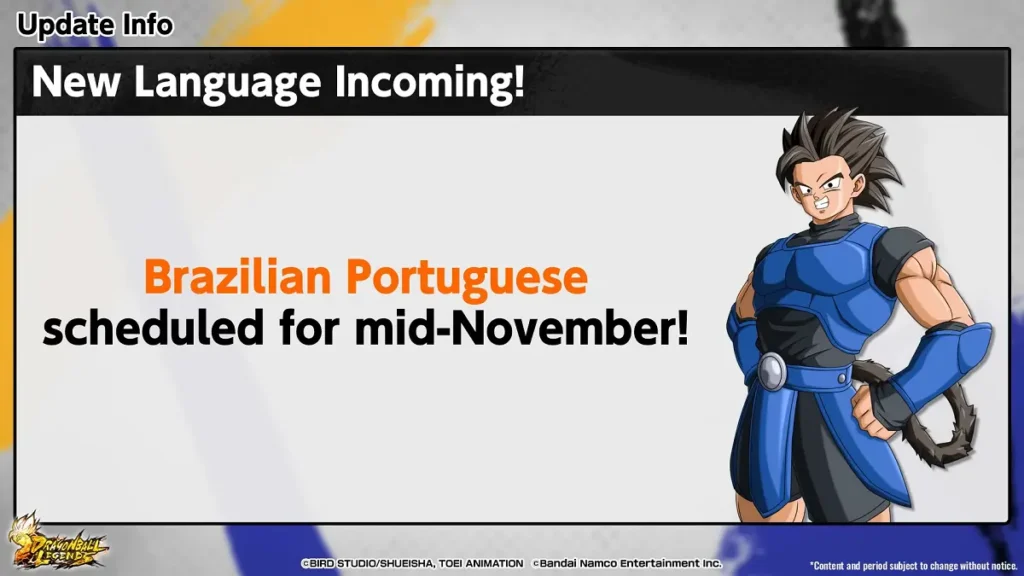 Anúncio de localização em português de Dragon Ball Legends