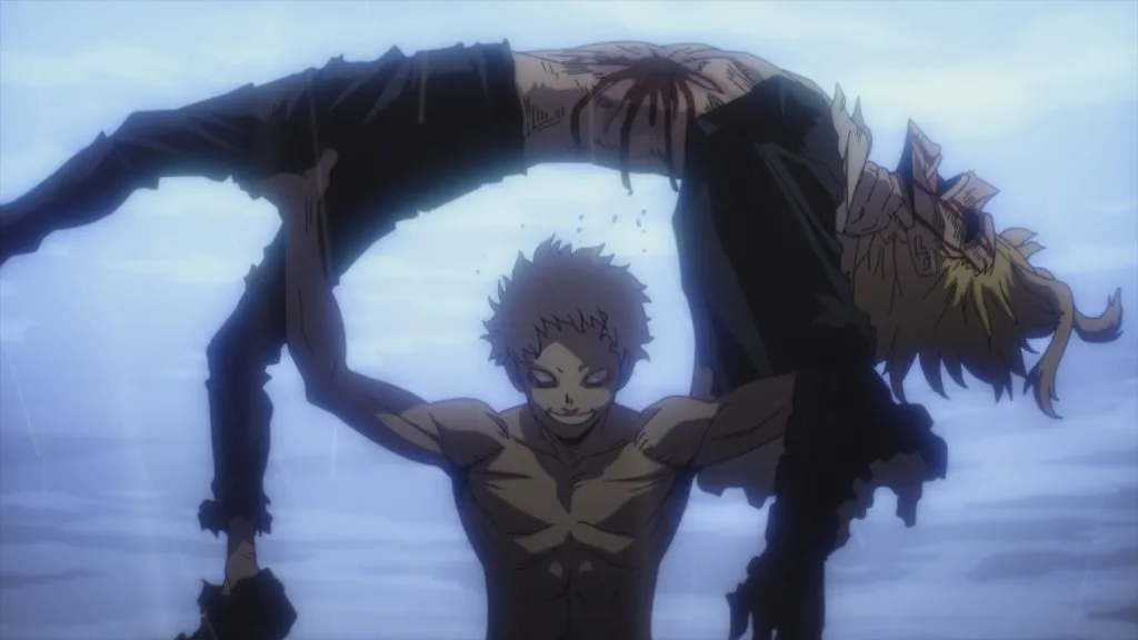 All For One carregando All Might em cena do Episódio 162 de My Hero Academia