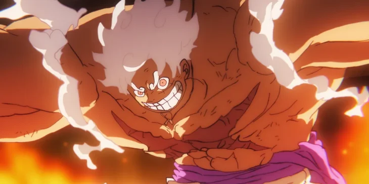 Luffy na forma Gear 5 em cena do Episódio 1.146 de One Piece