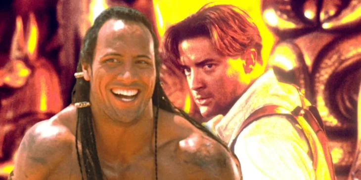 Dwayne Johnson e Brendan Fraser em O Retorno da Múmia