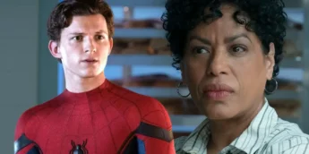 Tom Holland como o Homem-Aranha e Liza Colón-Zayas, de O Urso