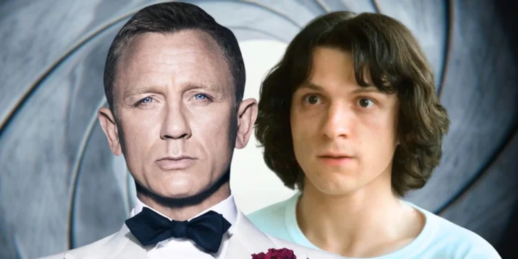 Daniel Craig como James Bond e Tom Holland
