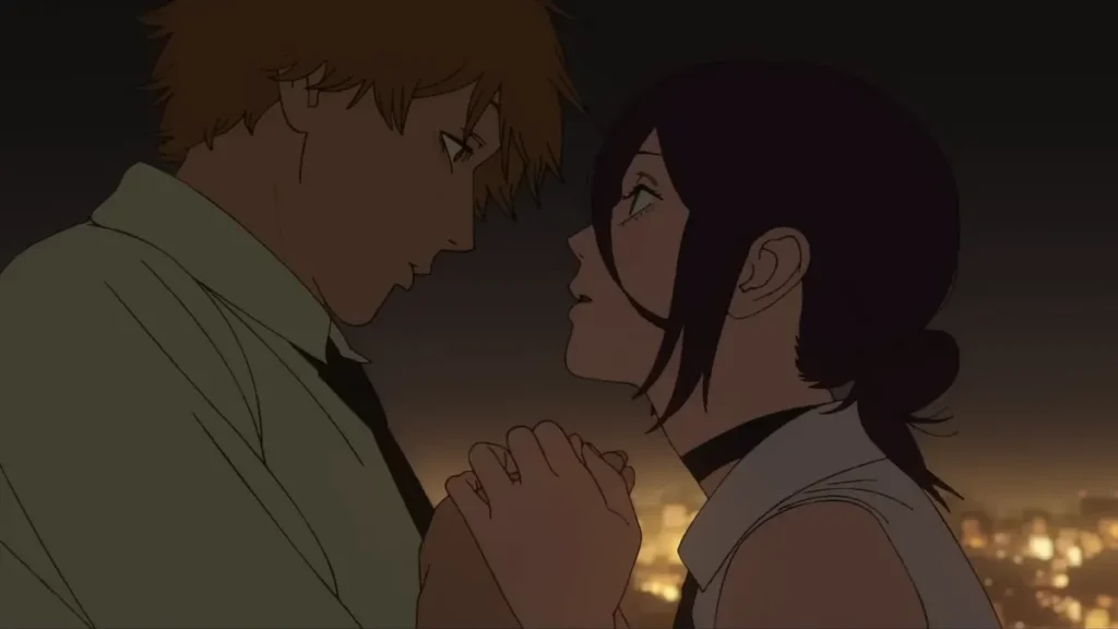 Denji e Reze em cena de Chainsaw Man - O Filme: Arco da Reze
