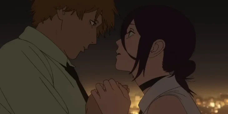 Denji e Reze em cena de Chainsaw Man - O Filme: Arco da Reze