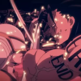 Juiz contra Victor em cena do teaser de Undead Unluck: Edição de Inverno