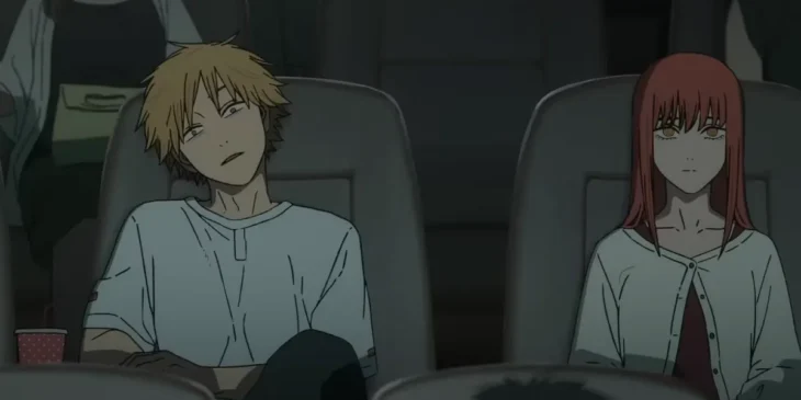 Denji e Makima no cinema em cena de Chainsaw Man - O Filme: Arco da Reze