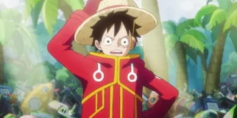 Luffy confuso em cena de One Piece