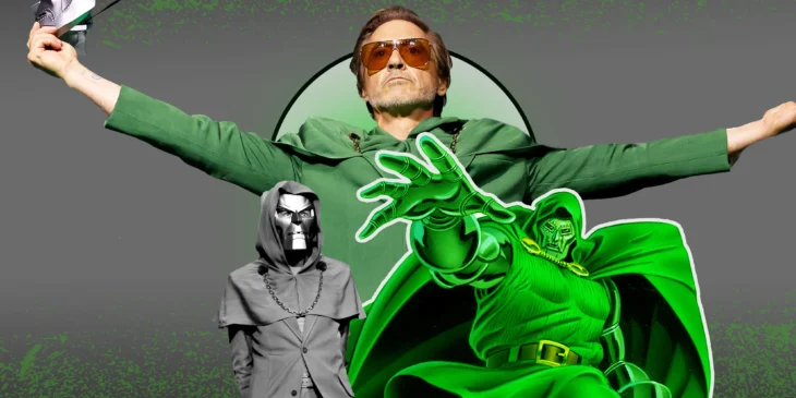 O vilão Doutor Destino e o ator Robert Downey Jr.