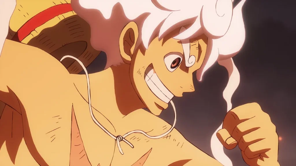 Luffy na forma Gear 5 em cena do Episódio 1.148 de One Piece