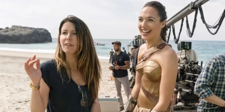Patty Jenkins e Gal Gadot no set de Mulher-Maravilha