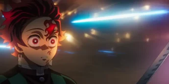 Tanjiro e cena de Demon Slayer: Castelo Infinito
