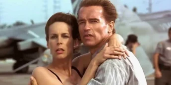 Jamie Lee Curtis e Arnold Schwarzenegger em True Lies, de James Cameron
