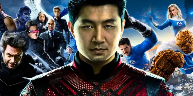 Simu Liu com elenco de Vingadores Doomsday