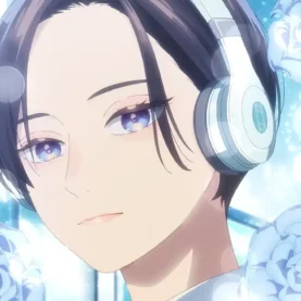 Yoi em cena da adaptaçõ em anime de In the Clear Moonlit Dusk