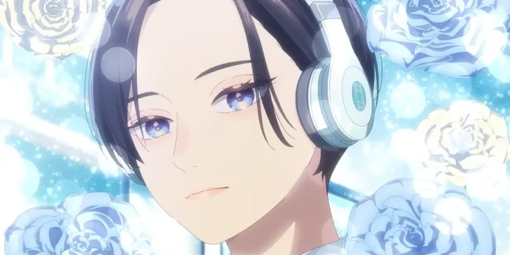 Yoi em cena da adaptaçõ em anime de In the Clear Moonlit Dusk