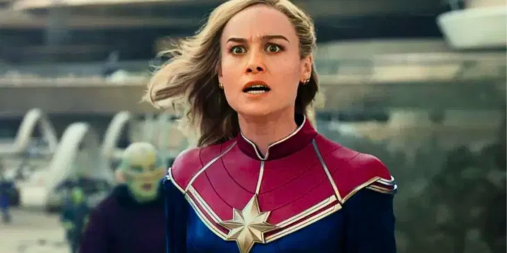 Brie Larson interpretando a Capitã Marvel no MCU