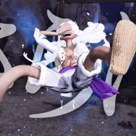 Luffy na forma Gear 5 em One Piece Pirate Warriors 4