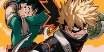 Deku e Bakugo em arte de capa do Volume 3 de My Hero Academia: Team-Up Misisons
