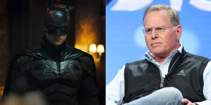 Robert Pattinson como Batman e David Zaslav, chefe da Warner Bros. Discovery