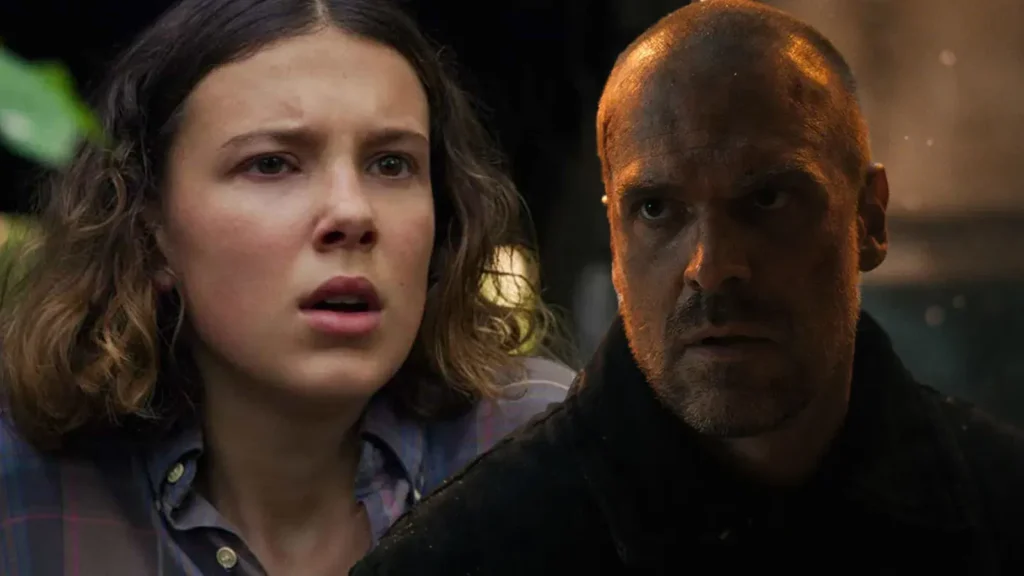 Millie Bobby Brown e David Harbour, de Stranger Things