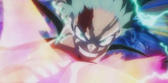Deku em ação em cena do Episódio 6 da temporada final de My Hero Academia