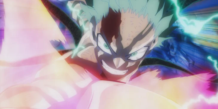 Deku em ação em cena do Episódio 6 da temporada final de My Hero Academia