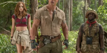 Dwayne Johnson, Karen Gillan e Kevin Hart na franquia Jumanji