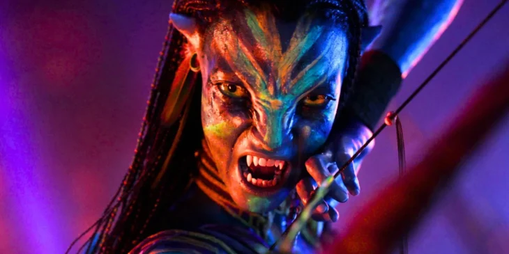 Personagem de Zoe Saldana em Avatar Fogo e Cinzas