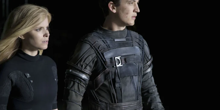 Miles Teller e Kate Mara em Quarteto Fantástico, de 2015