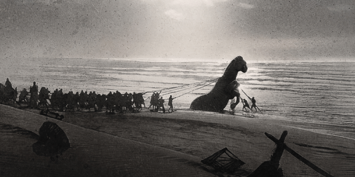 A Odisseia de Christopher Nolan ganha imagens inéditas com o Cavalo de Troia
