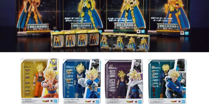 Miniaturas gashapon de Os Cavaleiros do Zodíaco e Dragon Ball