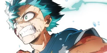 Deku em pôster do clímax de My Hero Academia