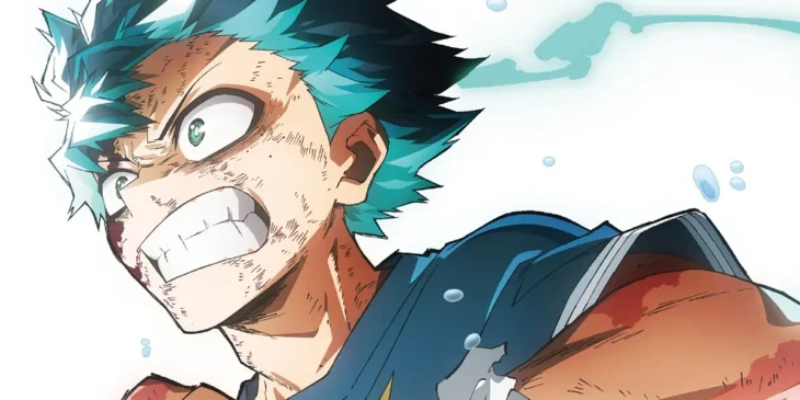 Deku em pôster do clímax de My Hero Academia