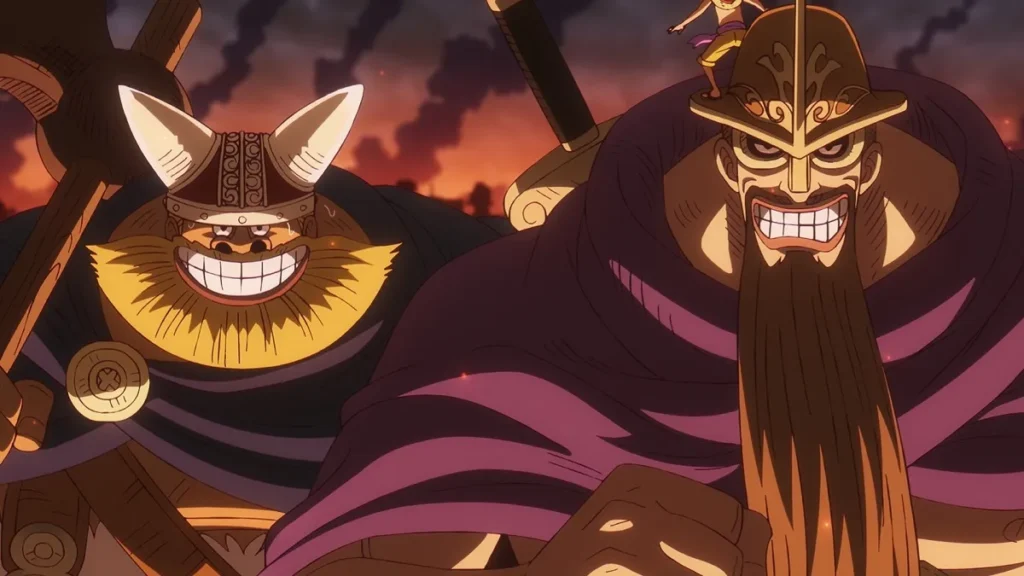 Dorry e Brogy em cena do Episódio 1.150 de One Piece