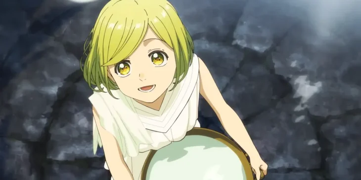 Coco em cena da adaptação em anime de Witch Hat Atelier