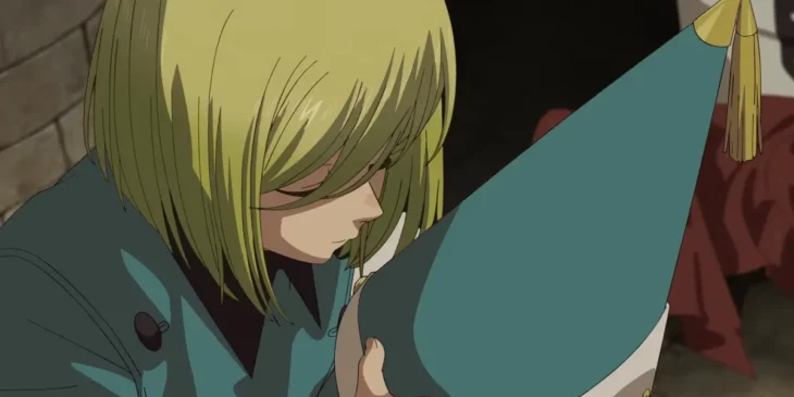 Coco com chapéu de bruxa em cena da adaptação em anime de Witch Hat Atelier