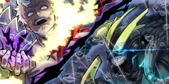 All For One e Armored All Might em arte da Temporada 14 de My Hero Ultra Rumble