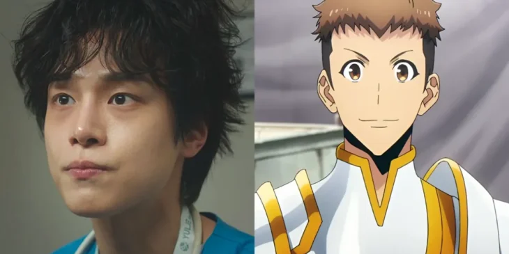 Kang You-Seok como Jae-Il em Resident Playbook e cena Yoo Jin-ho na adaptação em anime de Solo Leveling