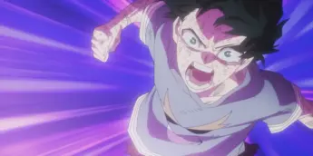 Deku em ação em cena do Episódio 167 de My Hero Academia