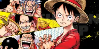 Rocks, Roger, Garp e Luffy no mangá One Piece