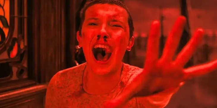 Eleven no Mundo Invertido em Stranger THings