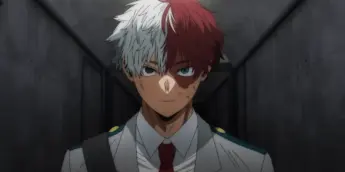 Shoto Todoroki em cena de epílogo de My Hero Academia