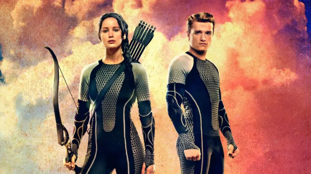 Jennifer Lawrence e Josh Hutcherson em Jogos Vorazes